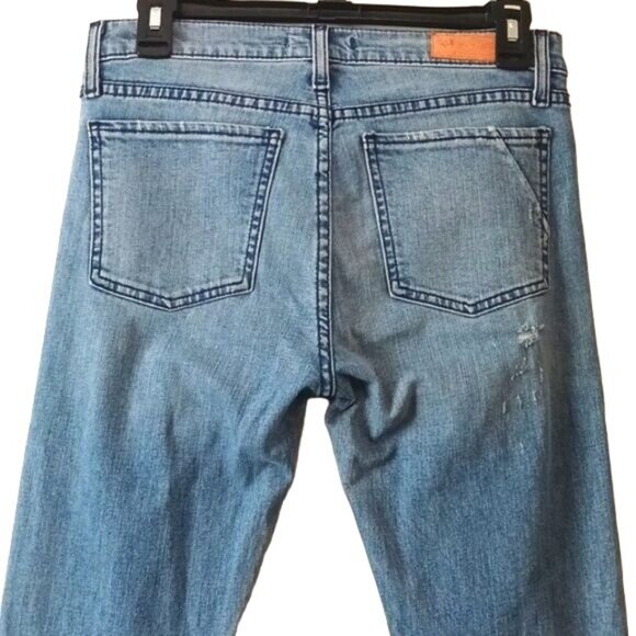 NEW Comune London Mid Twig Blue Jeans in Medium Wash Factory Distressed Size 28 - Picture 6 of 13